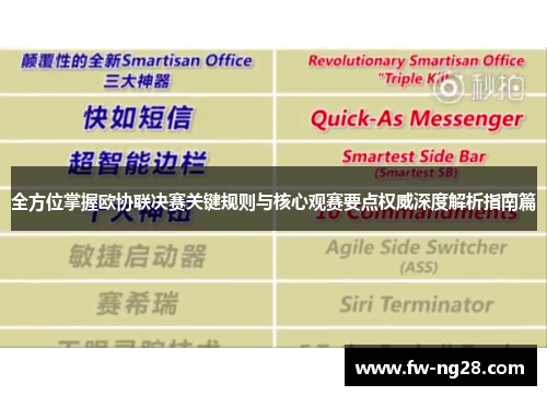全方位掌握欧协联决赛关键规则与核心观赛要点权威深度解析指南篇